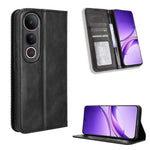 Custodia per telefono in pelle con trama retrò con fibbia magnetica, For vivo X200s 5G, For vivo T4 5G / iQOO Z10 5G Global, For vivo X200 Ultra 5G, For vivo V50 Lite 5G / 4G, For vivo Y39 5G / Y300i, For vivo Y29 4G / T4x 5G