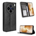 Custodia per telefono in pelle con trama retrò con fibbia magnetica, For vivo X200s 5G, For vivo T4 5G / iQOO Z10 5G Global, For vivo X200 Ultra 5G, For vivo V50 Lite 5G / 4G, For vivo Y39 5G / Y300i, For vivo Y29 4G / T4x 5G