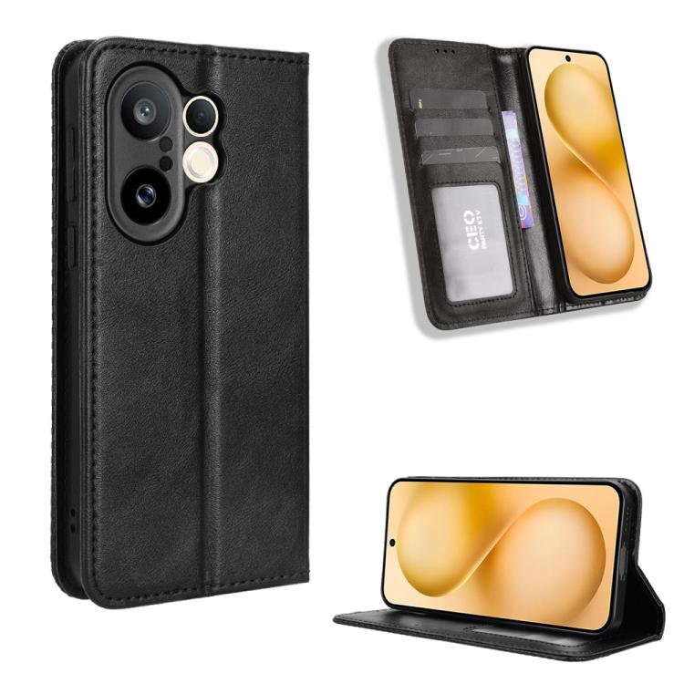 Custodia per telefono in pelle con trama retrò con fibbia magnetica, For vivo X300, For vivo V60 Lite 4G / 5G, For vivo Y31 5G 2025, For vivo Y400 4G / 5G / iQOO Z10 Lite 4G, For vivo V60 5G, For vivo X200 FE / S30 Pro mini