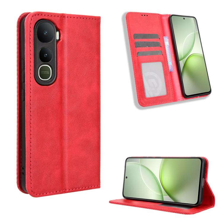Custodia per telefono in pelle con trama retrò con fibbia magnetica, For vivo X300, For vivo V60 Lite 4G / 5G, For vivo Y31 5G 2025, For vivo Y400 4G / 5G / iQOO Z10 Lite 4G, For vivo V60 5G, For vivo X200 FE / S30 Pro mini