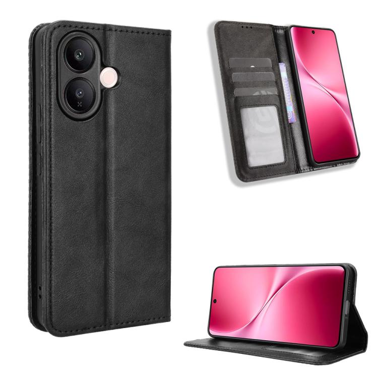 Custodia per telefono in pelle con trama retrò con fibbia magnetica, For vivo X300, For vivo V60 Lite 4G / 5G, For vivo Y31 5G 2025, For vivo Y400 4G / 5G / iQOO Z10 Lite 4G, For vivo V60 5G, For vivo X200 FE / S30 Pro mini
