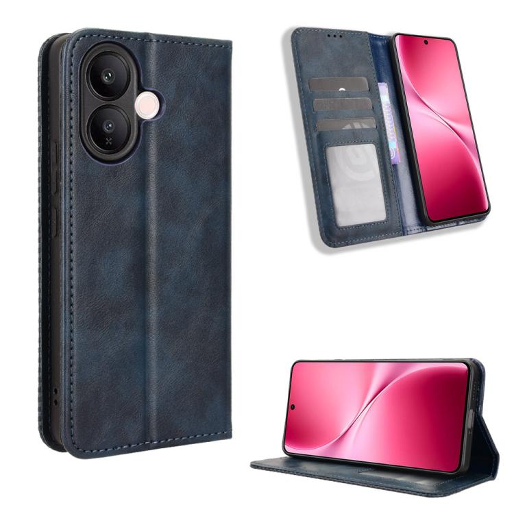 Custodia per telefono in pelle con trama retrò con fibbia magnetica, For vivo X300, For vivo V60 Lite 4G / 5G, For vivo Y31 5G 2025, For vivo Y400 4G / 5G / iQOO Z10 Lite 4G, For vivo V60 5G, For vivo X200 FE / S30 Pro mini
