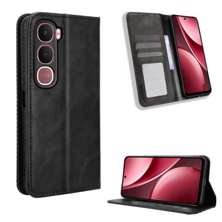 Custodia per telefono in pelle con trama retrò con fibbia magnetica, For vivo X300, For vivo V60 Lite 4G / 5G, For vivo Y31 5G 2025, For vivo Y400 4G / 5G / iQOO Z10 Lite 4G, For vivo V60 5G, For vivo X200 FE / S30 Pro mini