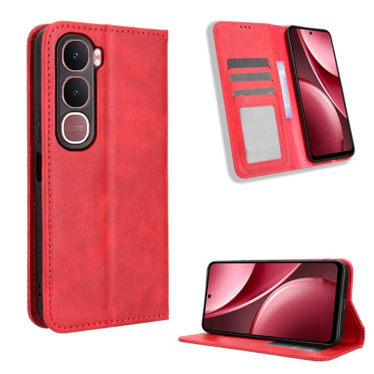 Custodia per telefono in pelle con trama retrò con fibbia magnetica, For vivo X300, For vivo V60 Lite 4G / 5G, For vivo Y31 5G 2025, For vivo Y400 4G / 5G / iQOO Z10 Lite 4G, For vivo V60 5G, For vivo X200 FE / S30 Pro mini