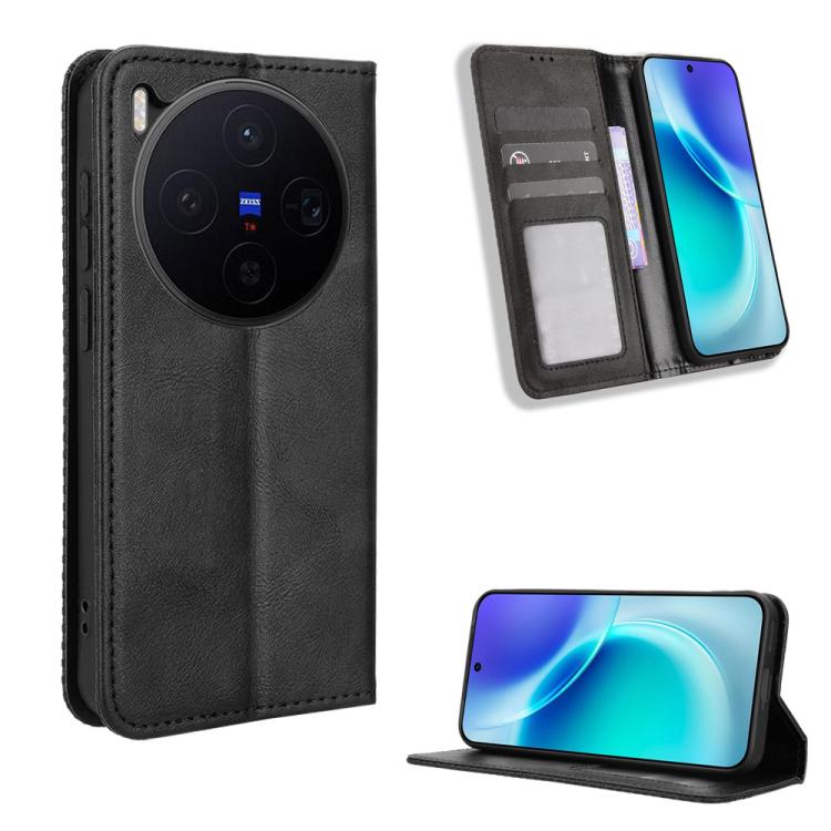 Custodia per telefono in pelle con trama retrò con fibbia magnetica, For vivo X300, For vivo V60 Lite 4G / 5G, For vivo Y31 5G 2025, For vivo Y400 4G / 5G / iQOO Z10 Lite 4G, For vivo V60 5G, For vivo X200 FE / S30 Pro mini