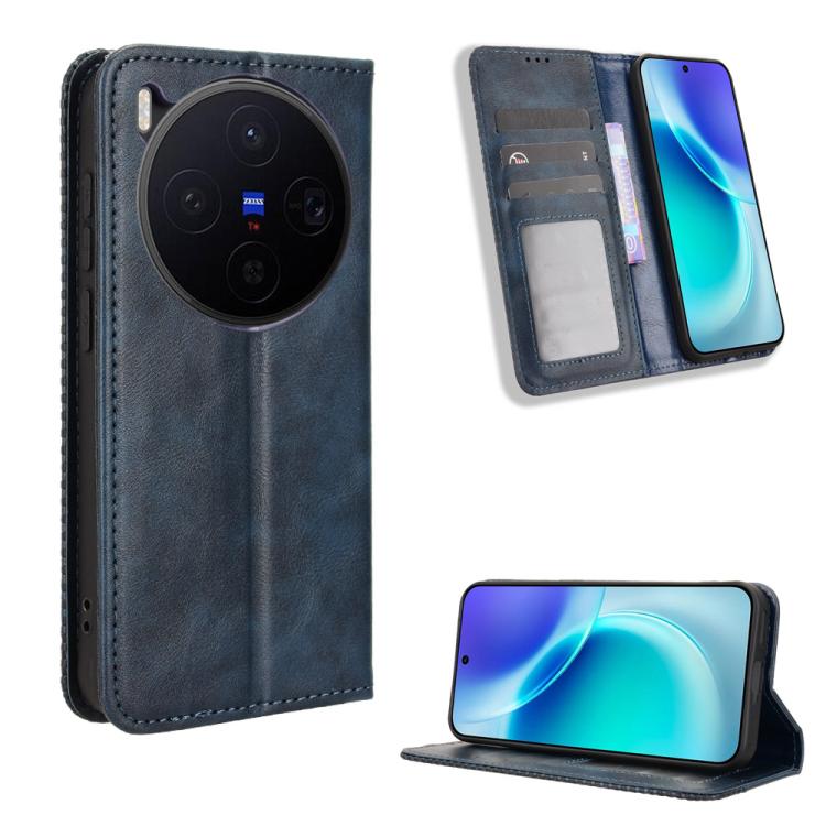 Custodia per telefono in pelle con trama retrò con fibbia magnetica, For vivo X300, For vivo V60 Lite 4G / 5G, For vivo Y31 5G 2025, For vivo Y400 4G / 5G / iQOO Z10 Lite 4G, For vivo V60 5G, For vivo X200 FE / S30 Pro mini