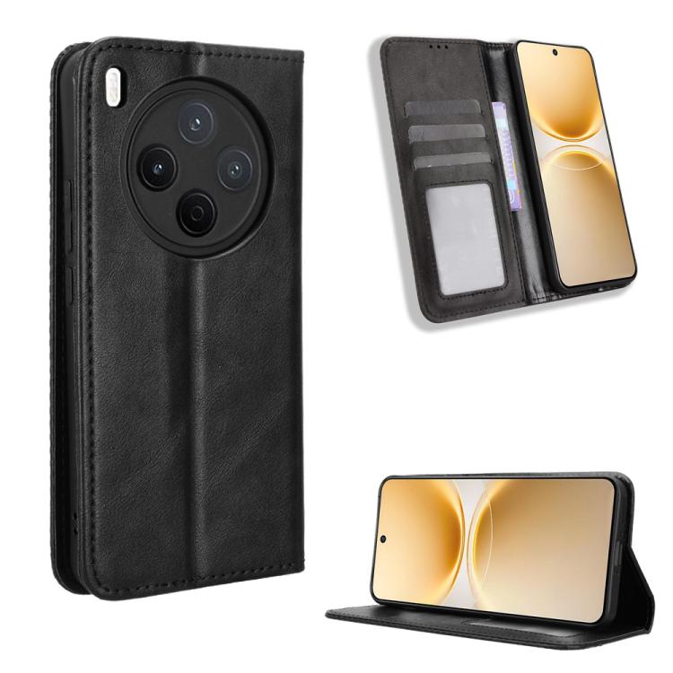 Custodia per telefono in pelle con trama retrò con fibbia magnetica, For vivo iQOO Z11 Turbo 5G / 15R 5G, For vivo Y31d 4G / Y500i 5G, For vivo X300 Ultra, For vivo Y500 Pro 5G, For vivo iQOO 15 5G, For vivo X300 Pro