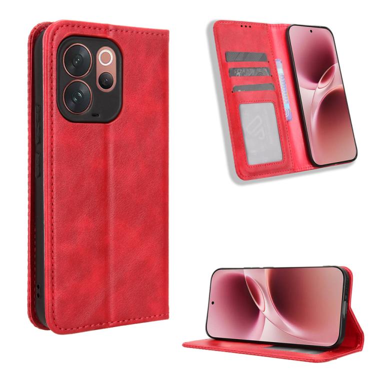 Custodia per telefono in pelle con trama retrò con fibbia magnetica, For vivo S50 Pro mini / X300 FE 5G Russia, For vivo Y600 Pro 5G, For vivo T5 Pro 5G / iQOO Z11 5G, For vivo Y21 5G / Y05 4G, For vivo V70 FE 5G, For vivo V70 5G / V70 Elite 5G