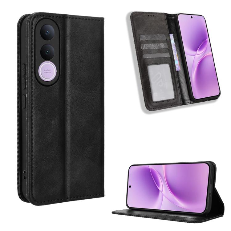 Custodia per telefono in pelle con trama retrò con fibbia magnetica, For vivo S50 Pro mini / X300 FE 5G Russia, For vivo Y600 Pro 5G, For vivo T5 Pro 5G / iQOO Z11 5G, For vivo Y21 5G / Y05 4G, For vivo V70 FE 5G, For vivo V70 5G / V70 Elite 5G