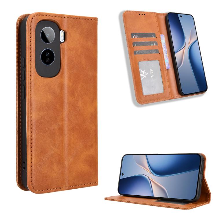 Custodia per telefono in pelle con trama retrò con fibbia magnetica, For vivo S50 Pro mini / X300 FE 5G Russia, For vivo Y600 Pro 5G, For vivo T5 Pro 5G / iQOO Z11 5G, For vivo Y21 5G / Y05 4G, For vivo V70 FE 5G, For vivo V70 5G / V70 Elite 5G