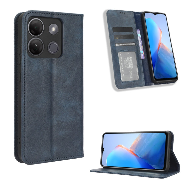 Custodia per telefono in pelle con trama retrò con fibbia magnetica, For Infinix Hot 30 5G X6832, For Infinix Smart 7 Plus, For Infinix Note 30 5G, For Infinix Smart 7 HD X6516, For Infinix Note 30i, For Infinix Note 30 Pro