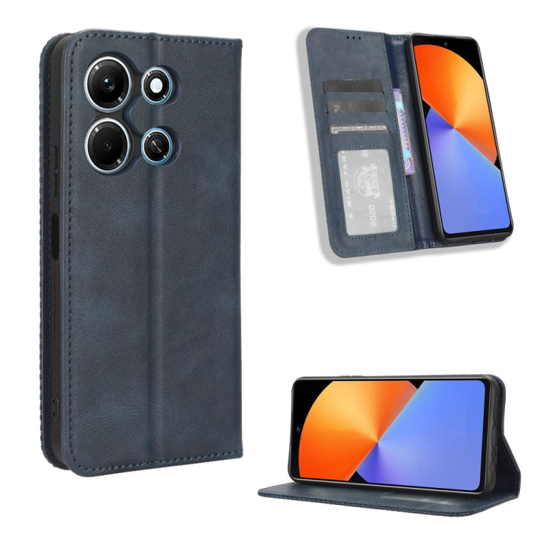 Custodia per telefono in pelle con trama retrò con fibbia magnetica, For Infinix Hot 30 5G X6832, For Infinix Smart 7 Plus, For Infinix Note 30 5G, For Infinix Smart 7 HD X6516, For Infinix Note 30i, For Infinix Note 30 Pro
