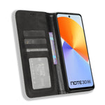 Custodia per telefono in pelle con trama retrò con fibbia magnetica, For Infinix Note 30 4G, For Infinix Note 30 VIP