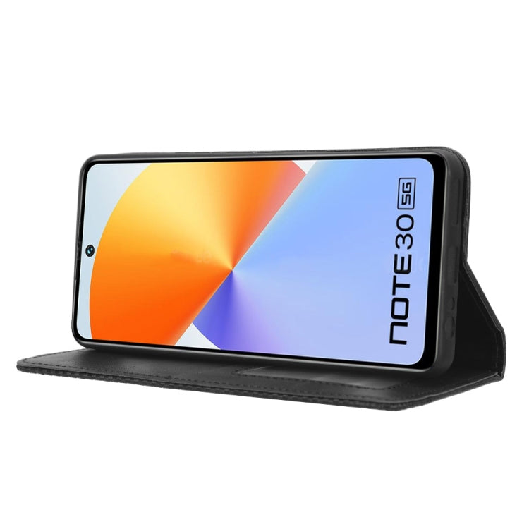 Custodia per telefono in pelle con trama retrò con fibbia magnetica, For Infinix Note 30 4G, For Infinix Note 30 VIP