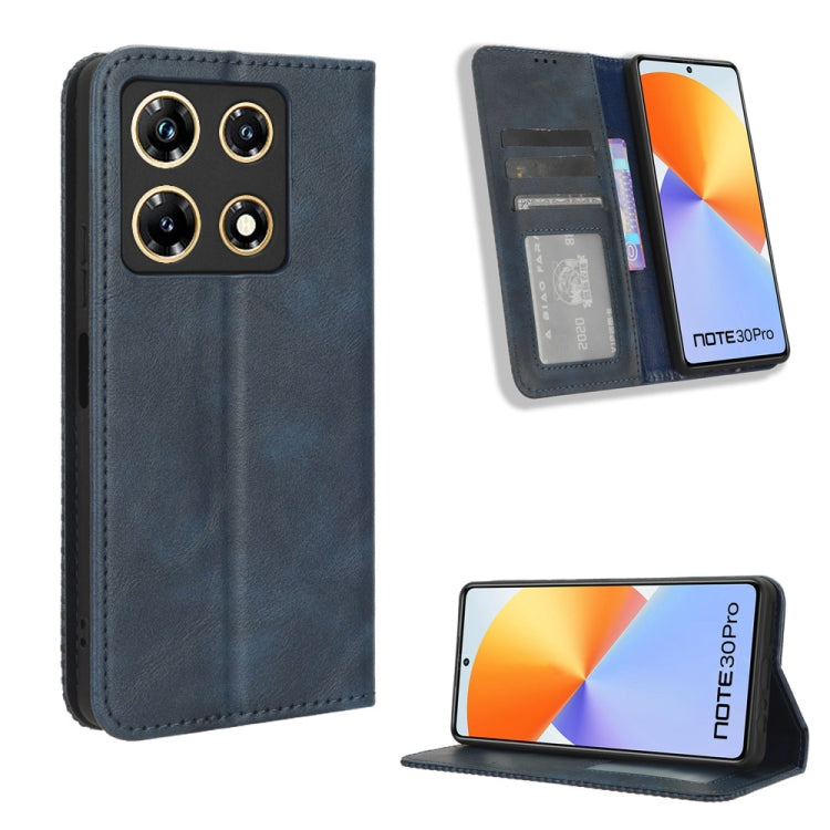 Custodia per telefono in pelle con trama retrò con fibbia magnetica, For Infinix Hot 30 5G X6832, For Infinix Smart 7 Plus, For Infinix Note 30 5G, For Infinix Smart 7 HD X6516, For Infinix Note 30i, For Infinix Note 30 Pro