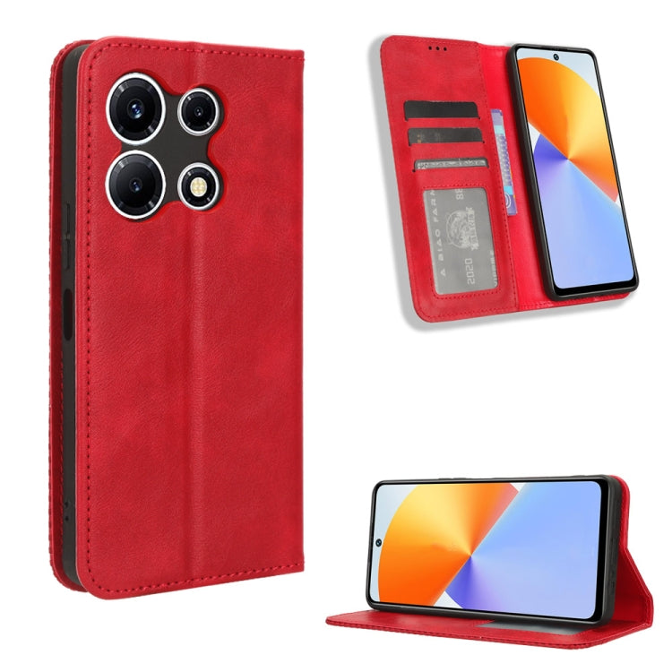Custodia per telefono in pelle con trama retrò con fibbia magnetica, For Infinix Note 30 4G, For Infinix Note 30 VIP