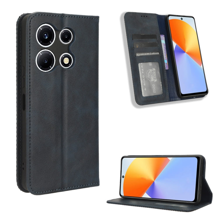 Custodia per telefono in pelle con trama retrò con fibbia magnetica, For Infinix Note 30 4G, For Infinix Note 30 VIP