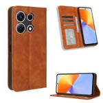 Custodia per telefono in pelle con trama retrò con fibbia magnetica, For Infinix Note 30 4G, For Infinix Note 30 VIP