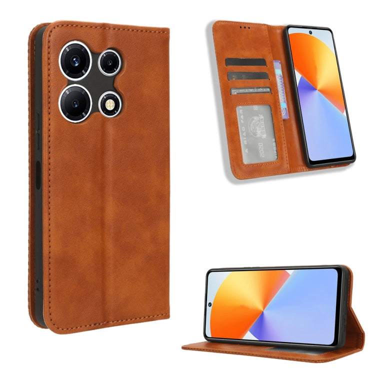 Custodia per telefono in pelle con trama retrò con fibbia magnetica, For Infinix Note 30 4G, For Infinix Note 30 VIP