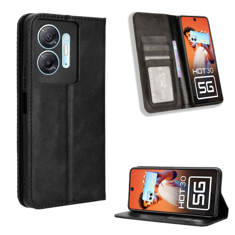 Custodia per telefono in pelle con trama retrò con fibbia magnetica, For Infinix Hot 30 5G X6832, For Infinix Smart 7 Plus, For Infinix Note 30 5G, For Infinix Smart 7 HD X6516, For Infinix Note 30i, For Infinix Note 30 Pro