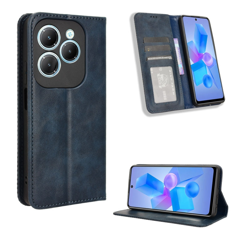 Custodia per telefono in pelle con trama retrò con fibbia magnetica, For Infinix Hot 40 4G, For Infinix Hot 40i 4G, For Infinix Smart 8 X6525, For Infinix Zero 30 4G, For Infinix Zero 30 5G, For Infinix GT 10 Pro