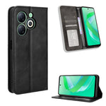 Custodia per telefono in pelle con trama retrò con fibbia magnetica, For Infinix Hot 40 4G, For Infinix Hot 40i 4G, For Infinix Smart 8 X6525, For Infinix Zero 30 4G, For Infinix Zero 30 5G, For Infinix GT 10 Pro