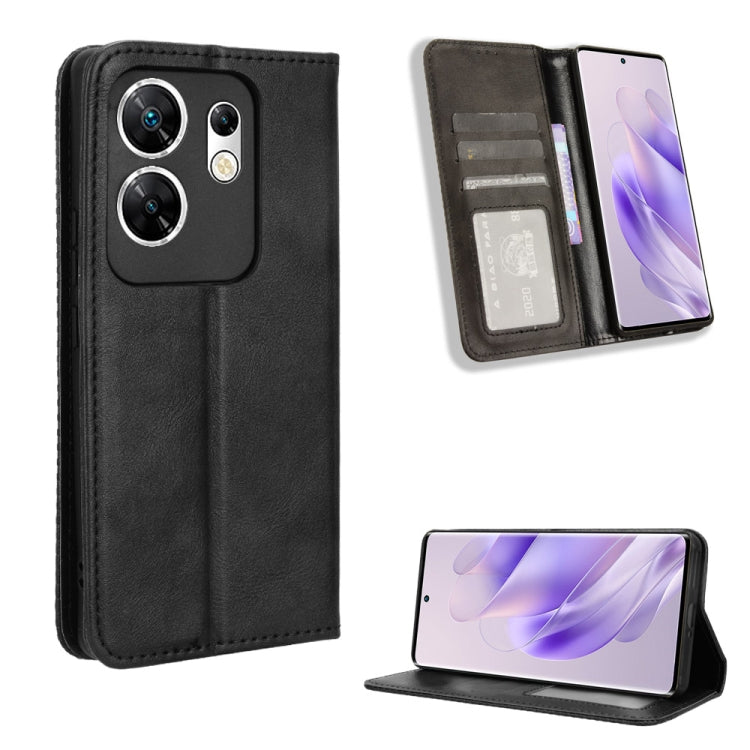 Custodia per telefono in pelle con trama retrò con fibbia magnetica, For Infinix Hot 40 4G, For Infinix Hot 40i 4G, For Infinix Smart 8 X6525, For Infinix Zero 30 4G, For Infinix Zero 30 5G, For Infinix GT 10 Pro