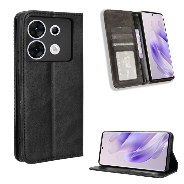 Custodia per telefono in pelle con trama retrò con fibbia magnetica, For Infinix Hot 40 4G, For Infinix Hot 40i 4G, For Infinix Smart 8 X6525, For Infinix Zero 30 4G, For Infinix Zero 30 5G, For Infinix GT 10 Pro