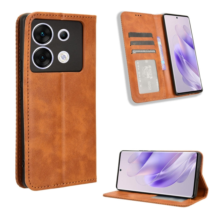 Custodia per telefono in pelle con trama retrò con fibbia magnetica, For Infinix Hot 40 4G, For Infinix Hot 40i 4G, For Infinix Smart 8 X6525, For Infinix Zero 30 4G, For Infinix Zero 30 5G, For Infinix GT 10 Pro