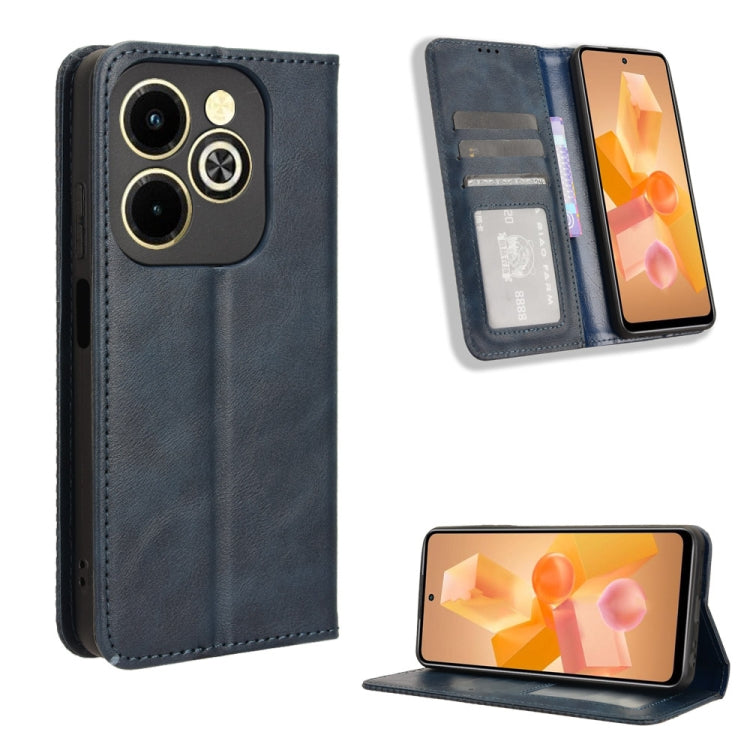 Custodia per telefono in pelle con trama retrò con fibbia magnetica, For Infinix Hot 40 4G, For Infinix Hot 40i 4G, For Infinix Smart 8 X6525, For Infinix Zero 30 4G, For Infinix Zero 30 5G, For Infinix GT 10 Pro