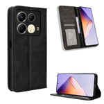 Custodia per telefono in pelle con trama retrò con fibbia magnetica, For Infinix Note 40X 5G X6838, For Infinix Note 40 5G X6852, For Infinix GT 20 Pro 5G X6871, For Infinix Note 40 Pro 4G, For Infinix Note 40 Pro 5G, For Infinix Note 40 4G