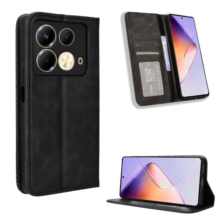 Custodia per telefono in pelle con trama retrò con fibbia magnetica, For Infinix Note 40X 5G X6838, For Infinix Note 40 5G X6852, For Infinix GT 20 Pro 5G X6871, For Infinix Note 40 Pro 4G, For Infinix Note 40 Pro 5G, For Infinix Note 40 4G