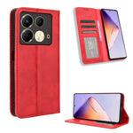 Custodia per telefono in pelle con trama retrò con fibbia magnetica, For Infinix Note 40X 5G X6838, For Infinix Note 40 5G X6852, For Infinix GT 20 Pro 5G X6871, For Infinix Note 40 Pro 4G, For Infinix Note 40 Pro 5G, For Infinix Note 40 4G