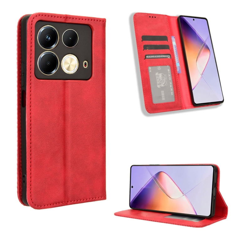 Custodia per telefono in pelle con trama retrò con fibbia magnetica, For Infinix Note 40X 5G X6838, For Infinix Note 40 5G X6852, For Infinix GT 20 Pro 5G X6871, For Infinix Note 40 Pro 4G, For Infinix Note 40 Pro 5G, For Infinix Note 40 4G