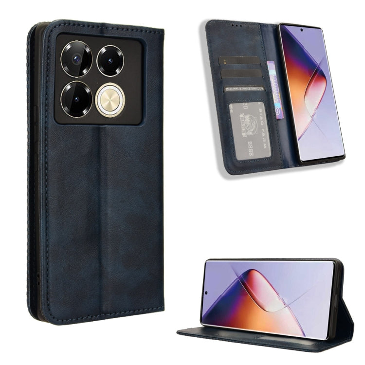 Custodia per telefono in pelle con trama retrò con fibbia magnetica, For Infinix Note 40X 5G X6838, For Infinix Note 40 5G X6852, For Infinix GT 20 Pro 5G X6871, For Infinix Note 40 Pro 4G, For Infinix Note 40 Pro 5G, For Infinix Note 40 4G