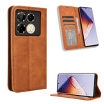 Custodia per telefono in pelle con trama retrò con fibbia magnetica, For Infinix Note 40X 5G X6838, For Infinix Note 40 5G X6852, For Infinix GT 20 Pro 5G X6871, For Infinix Note 40 Pro 4G, For Infinix Note 40 Pro 5G, For Infinix Note 40 4G