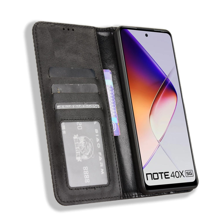 Custodia per telefono in pelle con trama retrò con fibbia magnetica, For Infinix Note 40X 5G X6838, For Infinix Note 40 5G X6852, For Infinix GT 20 Pro 5G X6871, For Infinix Note 40 Pro 4G, For Infinix Note 40 Pro 5G, For Infinix Note 40 4G