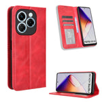 Custodia per telefono in pelle con trama retrò con fibbia magnetica, For Infinix Note 40X 5G X6838, For Infinix Note 40 5G X6852, For Infinix GT 20 Pro 5G X6871, For Infinix Note 40 Pro 4G, For Infinix Note 40 Pro 5G, For Infinix Note 40 4G