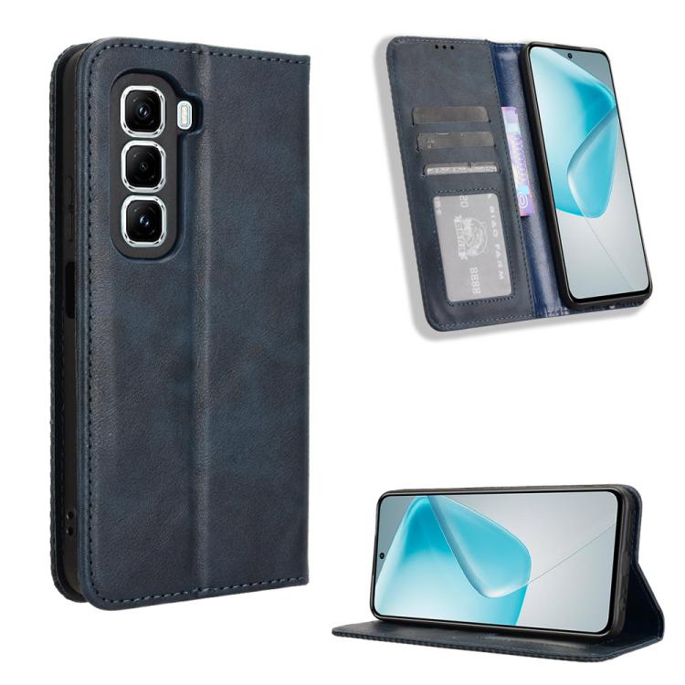 Custodia per telefono in pelle con trama retrò con fibbia magnetica, For Infinix Hot 50i 4G / Smart 9 4G, For Infinix Hot 50 Pro+ 4G, For Infinix Hot 50 4G, For Infinix Hot 50 5G, For Infinix Zero 40 5G, For Infinix Zero 40 4G