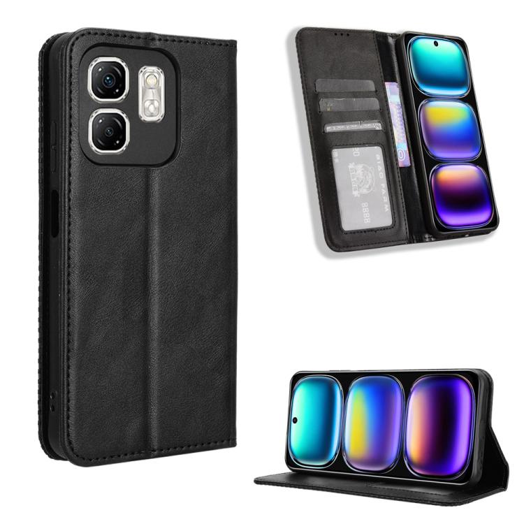 Custodia per telefono in pelle con trama retrò con fibbia magnetica, For Infinix Hot 50i 4G / Smart 9 4G, For Infinix Hot 50 Pro+ 4G, For Infinix Hot 50 4G, For Infinix Hot 50 5G, For Infinix Zero 40 5G, For Infinix Zero 40 4G