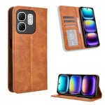 Custodia per telefono in pelle con trama retrò con fibbia magnetica, For Infinix Hot 50i 4G / Smart 9 4G, For Infinix Hot 50 Pro+ 4G, For Infinix Hot 50 4G, For Infinix Hot 50 5G, For Infinix Zero 40 5G, For Infinix Zero 40 4G