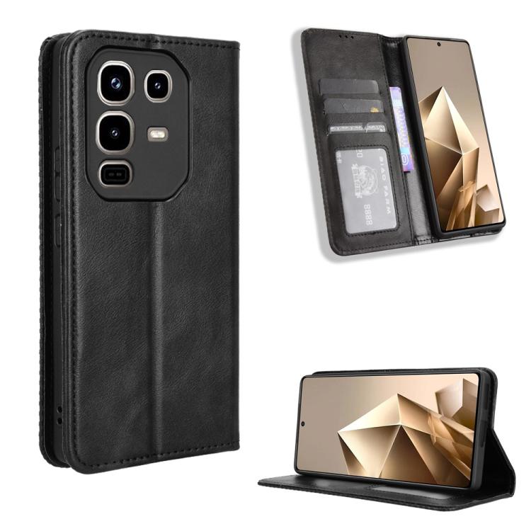 Custodia per telefono in pelle con trama retrò con fibbia magnetica, For Infinix GT 30 Pro 5G, For Infinix Note 50s 5G, For Infinix Note 50x 5G, For Infinix Note 50 Pro+, For Infinix Note 50 4G / Note 50 Pro 4G, For Infinix Hot 50 Pro 4G