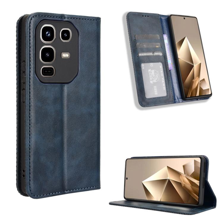 Custodia per telefono in pelle con trama retrò con fibbia magnetica, For Infinix GT 30 Pro 5G, For Infinix Note 50s 5G, For Infinix Note 50x 5G, For Infinix Note 50 Pro+, For Infinix Note 50 4G / Note 50 Pro 4G, For Infinix Hot 50 Pro 4G