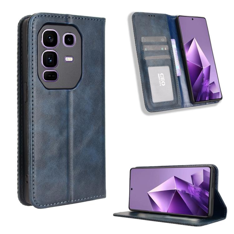 Custodia per telefono in pelle con trama retrò con fibbia magnetica, For Infinix GT 30 Pro 5G, For Infinix Note 50s 5G, For Infinix Note 50x 5G, For Infinix Note 50 Pro+, For Infinix Note 50 4G / Note 50 Pro 4G, For Infinix Hot 50 Pro 4G