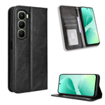 Custodia per telefono in pelle con trama retrò con fibbia magnetica, For Infinix Hot 60i 5G / Tecno Spark Go 5G, For Infinix Hot 60i 4G / Hot 60 5G, For Infinix Hot 60 Pro+ 4G, For Infinix Hot 60 Pro 4G, For Infinix Smart 10 Plus 4G                    ...