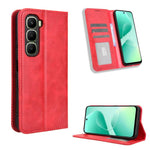 Custodia per telefono in pelle con trama retrò con fibbia magnetica, For Infinix Hot 60i 5G / Tecno Spark Go 5G, For Infinix Hot 60i 4G / Hot 60 5G, For Infinix Hot 60 Pro+ 4G, For Infinix Hot 60 Pro 4G, For Infinix Smart 10 Plus 4G                    ...