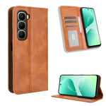 Custodia per telefono in pelle con trama retrò con fibbia magnetica, For Infinix Hot 60i 5G / Tecno Spark Go 5G, For Infinix Hot 60i 4G / Hot 60 5G, For Infinix Hot 60 Pro+ 4G, For Infinix Hot 60 Pro 4G, For Infinix Smart 10 Plus 4G                    ...