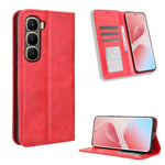 Custodia per telefono in pelle con trama retrò con fibbia magnetica, For Infinix Hot 60i 5G / Tecno Spark Go 5G, For Infinix Hot 60i 4G / Hot 60 5G, For Infinix Hot 60 Pro+ 4G, For Infinix Hot 60 Pro 4G, For Infinix Smart 10 Plus 4G                    ...
