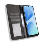 Custodia per telefono in pelle con trama retrò con fibbia magnetica, For Infinix Hot 60i 5G / Tecno Spark Go 5G, For Infinix Hot 60i 4G / Hot 60 5G, For Infinix Hot 60 Pro+ 4G, For Infinix Hot 60 Pro 4G, For Infinix Smart 10 Plus 4G                    ...