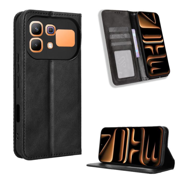 Custodia per telefono in pelle con trama retrò con fibbia magnetica, For Infinix GT 50 Pro 5G, For Infinix Hot 70 4G, For Infinix Note 60 Ultra 5G, For Infinix Note Edge 5G, For Infinix Smart 20 4G, For Infinix Note 60 / 60 Pro 5G